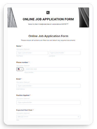 AI Job Application Form Generator